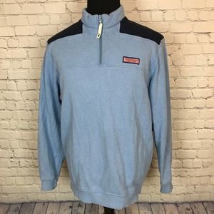 Vineyard Vines Sweater Blue 1/4 Zip Long Sleeve Pullover Fleece | Mens Medium